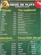 Las Pescadillas menu